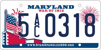 MD license plate 5AC0318