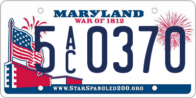 MD license plate 5AC0370