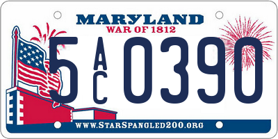 MD license plate 5AC0390