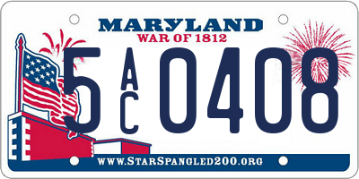 MD license plate 5AC0408