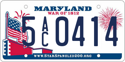 MD license plate 5AC0414