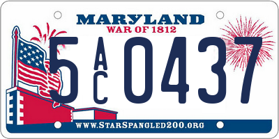 MD license plate 5AC0437