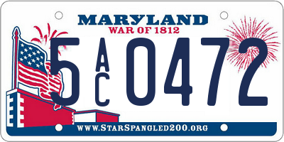 MD license plate 5AC0472
