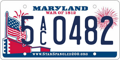 MD license plate 5AC0482