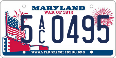 MD license plate 5AC0495