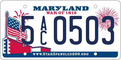 MD license plate 5AC0503