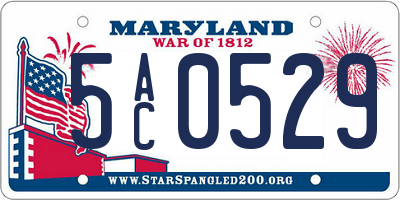 MD license plate 5AC0529