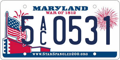 MD license plate 5AC0531