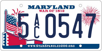 MD license plate 5AC0547