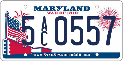 MD license plate 5AC0557