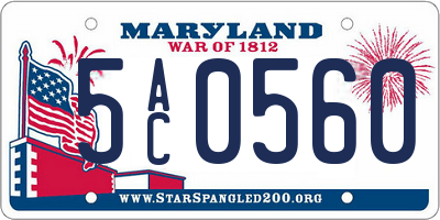 MD license plate 5AC0560