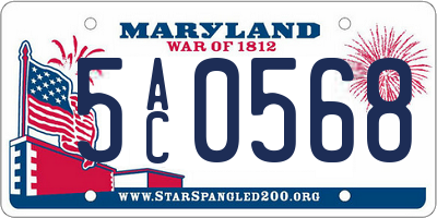 MD license plate 5AC0568