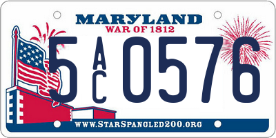 MD license plate 5AC0576