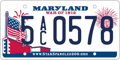 MD license plate 5AC0578