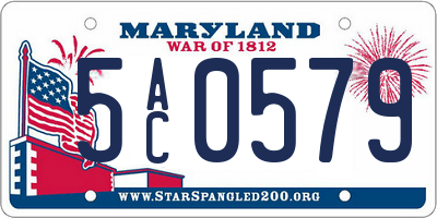 MD license plate 5AC0579