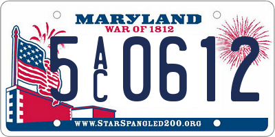 MD license plate 5AC0612