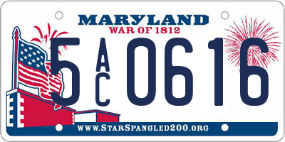 MD license plate 5AC0616
