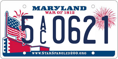MD license plate 5AC0621