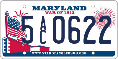 MD license plate 5AC0622