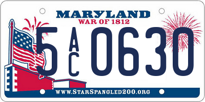 MD license plate 5AC0630