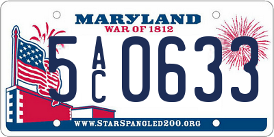 MD license plate 5AC0633