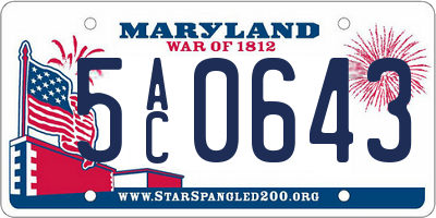 MD license plate 5AC0643