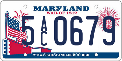 MD license plate 5AC0679