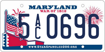 MD license plate 5AC0696