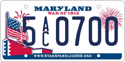 MD license plate 5AC0700