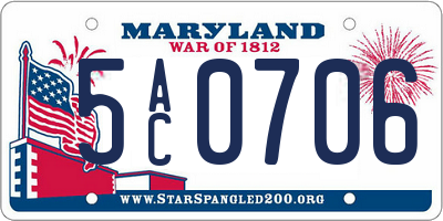 MD license plate 5AC0706