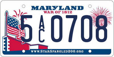 MD license plate 5AC0708