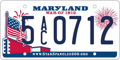 MD license plate 5AC0712