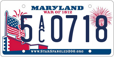 MD license plate 5AC0718