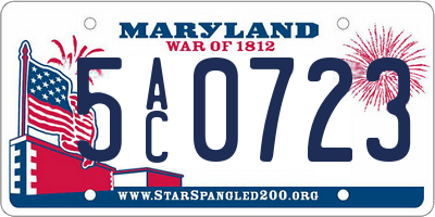 MD license plate 5AC0723