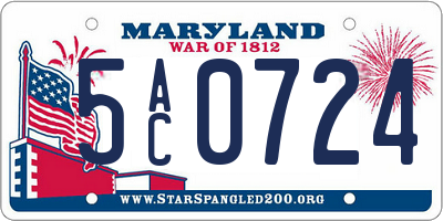 MD license plate 5AC0724