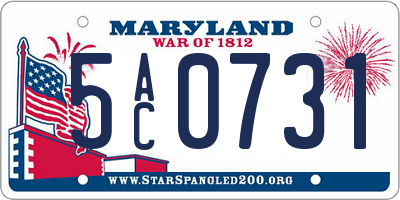 MD license plate 5AC0731