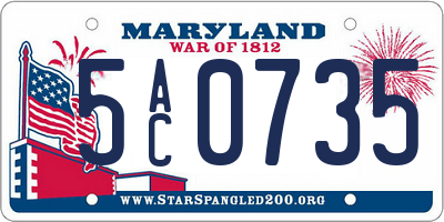 MD license plate 5AC0735