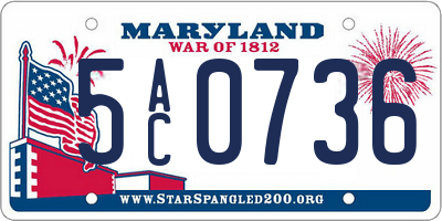 MD license plate 5AC0736