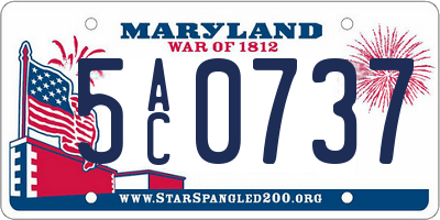 MD license plate 5AC0737