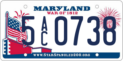 MD license plate 5AC0738