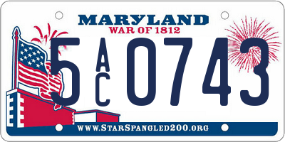 MD license plate 5AC0743