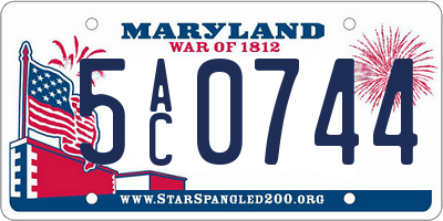 MD license plate 5AC0744