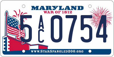 MD license plate 5AC0754