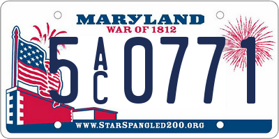 MD license plate 5AC0771