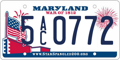 MD license plate 5AC0772