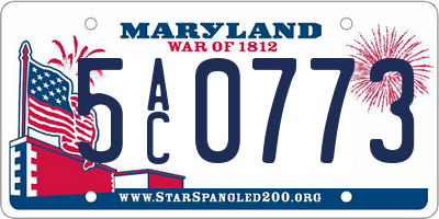 MD license plate 5AC0773