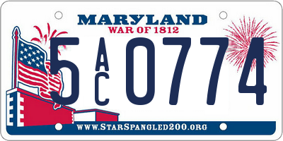 MD license plate 5AC0774