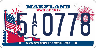 MD license plate 5AC0778