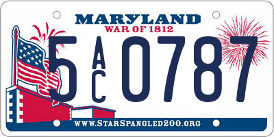 MD license plate 5AC0787