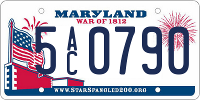 MD license plate 5AC0790